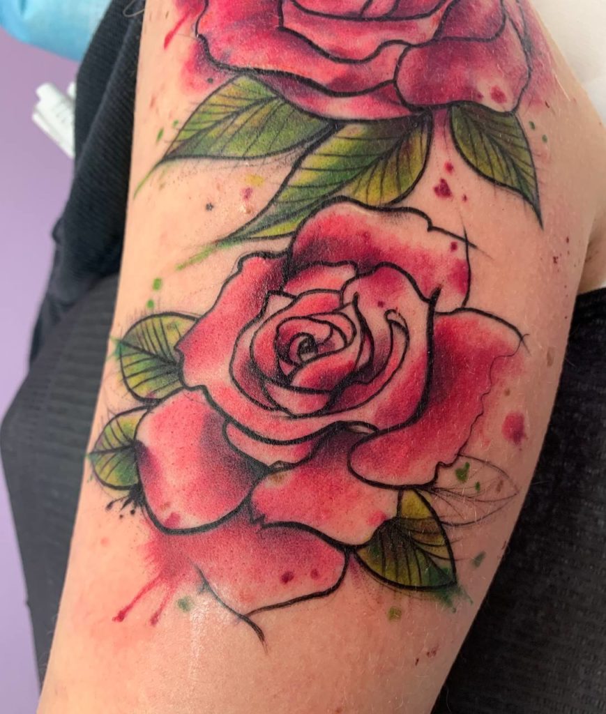 watercolor tattoo rose